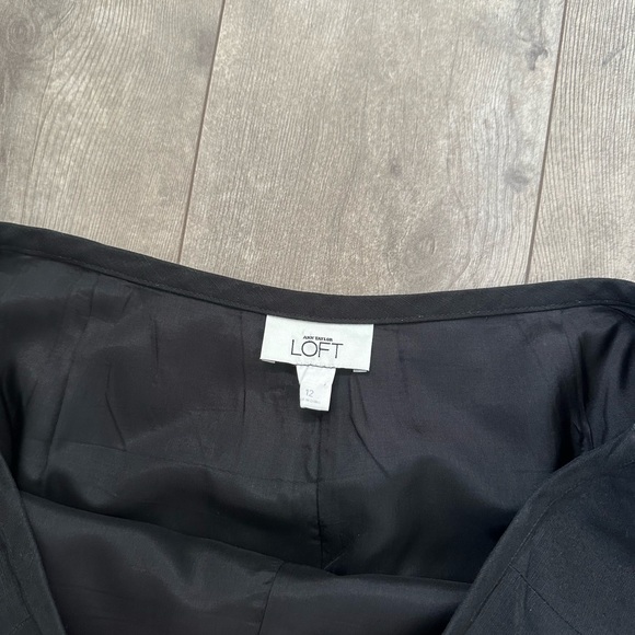 Ann Taylor Loft Black Linen Flared Tulip Skirt Woman’s Size 12 - Picture 5 of 16